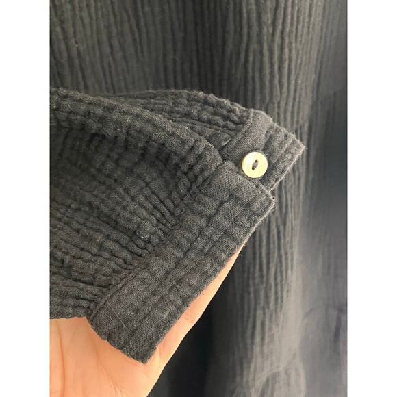 Honorine Giselle Cotton Gauze 3/4 Sleeve Tiered Mini Dress Black Women's Size XS - Picture 7 of 8